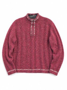 Woolrich Women's Heather Ruby Quarter Zip Sweater, Size Medium